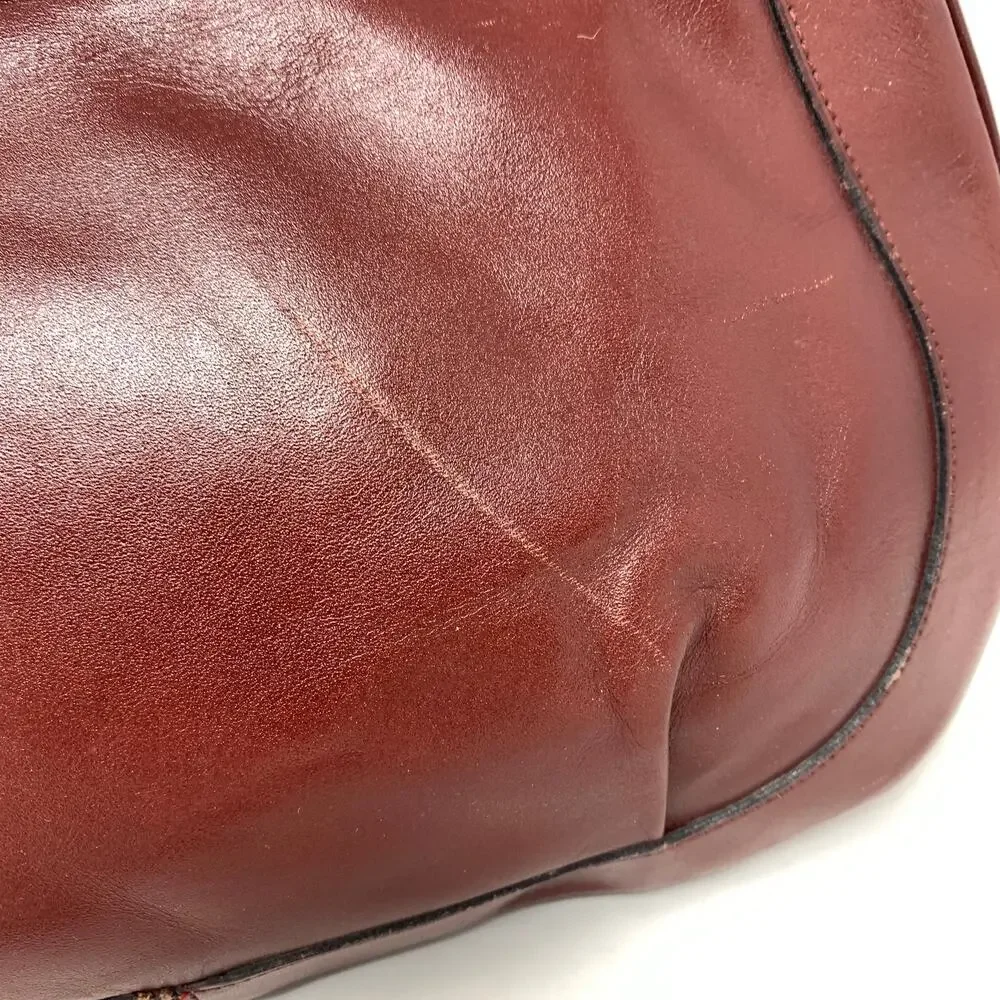 Vintage Etienne Aigner Burgundy Leather Crossbody Shoulder Bag Purse USA Classic